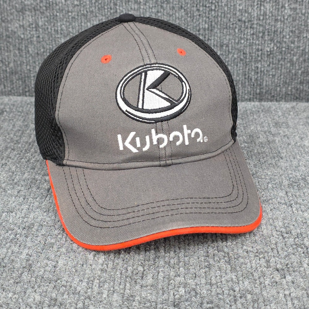 Kubota Hat Cap Mens Strap Back Gray Black Workwear Farm Farming Trucker Mesh